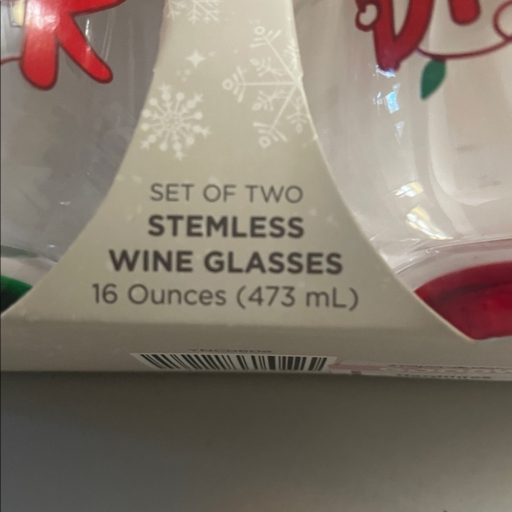 Holiday Cheer Stemless Wine Glasses Set - Picture 4 of 7